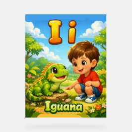 Letter I Alphabet Poster – I is for Iguana
