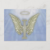 Letter I Angel Monogram Postkarte (Vorderseite)