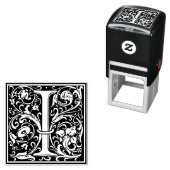 Letter I Art Nouveau Schwarz/Weiß Tile Permastempel (Beispiel)