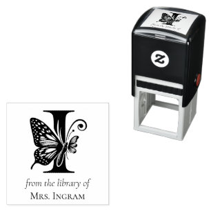 Letter I Butterfly Monogramm aus der Bibliothek Permastempel