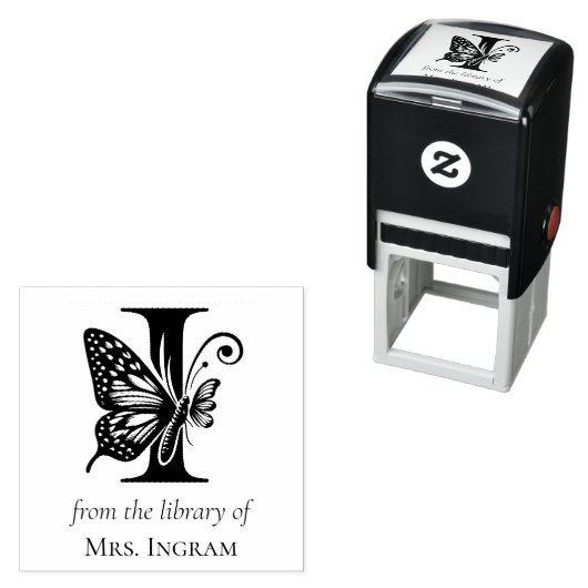 Letter I Butterfly Monogramm aus der Bibliothek Permastempel (Beispiel)