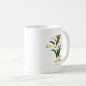 Letter I Gold Monogram | Weiße Orchideen Kaffeetasse (VorderseiteRechts)
