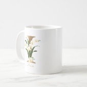 Letter I Gold Monogram | Weiße Orchideen Kaffeetasse (Vorderseite Links)