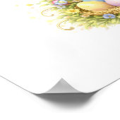 Letter I Gold Spring Nature Monogram Yellow Duck Poster (Ecke)