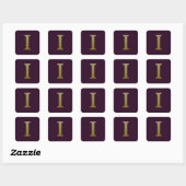 Letter I Gold Square Sticker (Blatt)