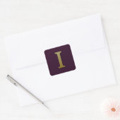 Letter I Gold Square Sticker (Umschlag)