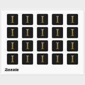 Letter I Gold Square Sticker (Blatt)
