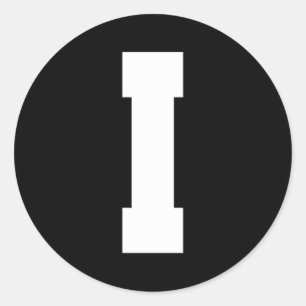 Letter I Hauptstadt Alphabet Runder Aufkleber