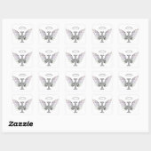 Letter I Initial Monogram mit Angel Wings & Halo Quadratischer Aufkleber (Blatt)