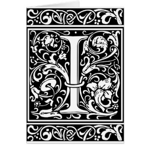 Letter I Medival Monogram Art Nouveau