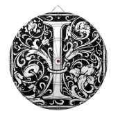 Letter I Medival Monogram Art Nouveau Dartscheibe (vorne)