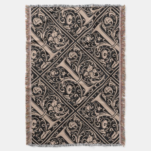 Letter I Medival Monogram Art Nouveau Decke (Vorderseite Vertikal)