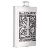 Letter I Medival Monogram Art Nouveau Flachmann (Rechts)