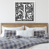 Letter I Medival Monogram Art Nouveau Leinwanddruck (Insitu (Schlafzimmer))
