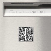 Letter I Medival Monogram Art Nouveau Magnet (In Situ (Geschirrspüler))