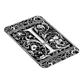 Letter I Medival Monogram Art Nouveau Magnet (Rechte Seite)