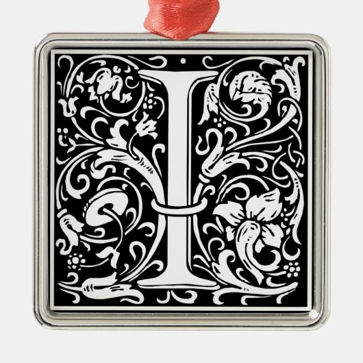 Letter I Medival Monogram Art Nouveau Ornament Aus Metall (Vorne)