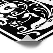 Letter I Medival Monogram Art Nouveau Poster (Ecke)