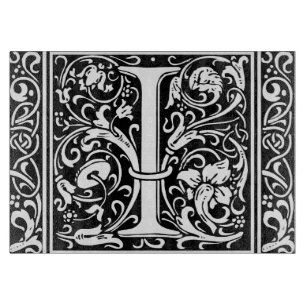 Letter I Medival Monogram Art Nouveau Schneidebrett