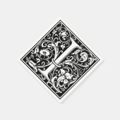 Letter I Medival Monogram Art Nouveau Serviette (Ecke)