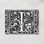 Letter I Medival Monogram Art Nouveau Visitenkarte (Rückseite)