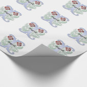 Letter I Monogram-Lilie Geschenkpapier (Ecke)