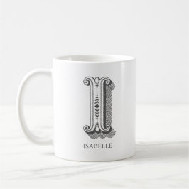 Letter I Monogram Modern Name Kaffeetasse