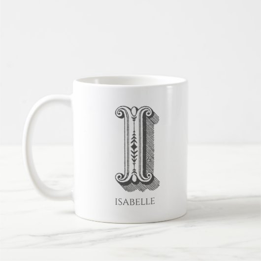 Letter I Monogram Modern Name Kaffeetasse (Links)