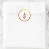 Letter I Monogram Roses Floral & Elegant Gold Runder Aufkleber (Tasche)