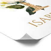 Letter I Monogram white creme Rose Kinderzimmer Po Poster (Ecke)