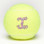 Letter-I-Monogramm-Girls personalisierte Doodart Tennisbälle (Vorderseite)