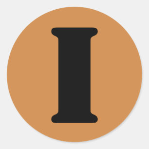 Letter I Stencil Alphabet von Janz Peru Gold Runder Aufkleber