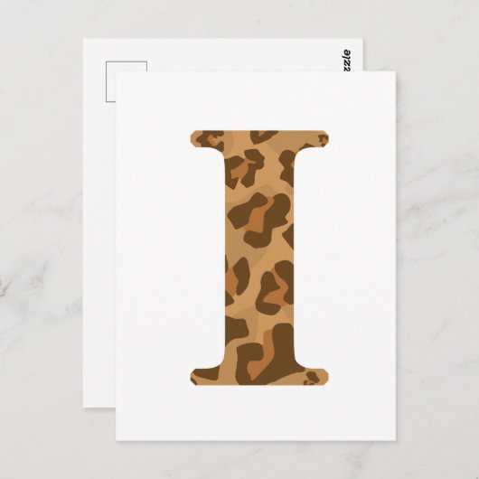 Letter I Vorname Monogram Erstmalige Leopard-Print Postkarte (Vorne/Hinten)