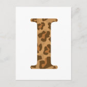 Letter I Vorname Monogram Erstmalige Leopard-Print Postkarte (Vorderseite)