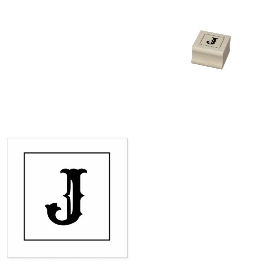 Letter J 1 Inch Rubber Briefmarke Gummistempel (Stempel)