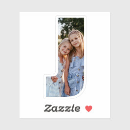 Letter J Alphabet & Photo Custom-Cut Vinyl Sticker