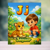 Letter J Alphabet Poster – J is for Jaguar (Neutral)