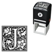 Letter J art nouveau schwarz-weiß Tile Permastempel (Beispiel)