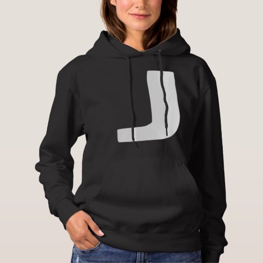 Letter J big and bold white Hoodie (Vorderseite)