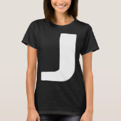 Letter J big and bold white T-Shirt (Vorderseite)