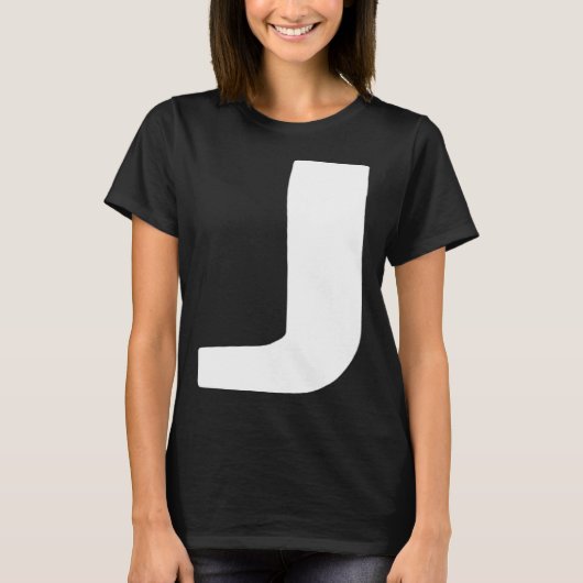 Letter J big and bold white T-Shirt (Vorderseite)
