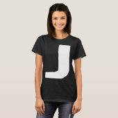 Letter J big and bold white T-Shirt (Vorne ganz)