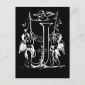 Letter J Black and White Monogram Cards Postkarte (Vorderseite)