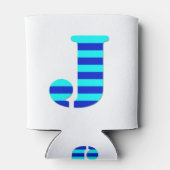 LETTER J, BLUE Minimal Black Funny Dosenkühler (Rückseite)