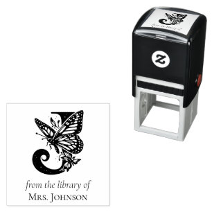 Letter J Butterfly Monogramm aus der Bibliothek Permastempel