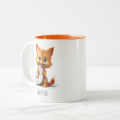 Letter J Cat Alphabet Monogram Coffee Tasse (Vorderseite Links)