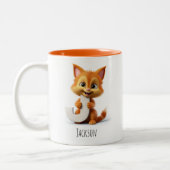 Letter J Cat Alphabet Monogram Coffee Tasse (Links)