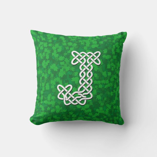 Letter J Celtic Knot Alphabet Kissen (Vorderseite)