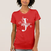Letter J Christmas Monogram Initial Name Red T-Shirt (Vorderseite)