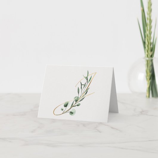 Letter J Decorative Monogram Notecard Karte (Vorderseite)